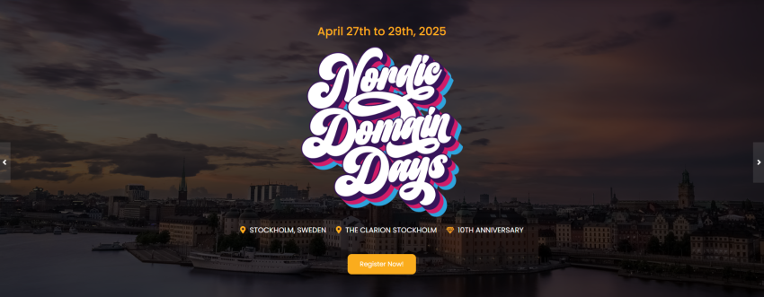 Nordic Domain Days - April 27-29, 2025 - Stockholm, Sweden